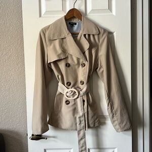 Tan Mid-Length Trenchcoat with Belt